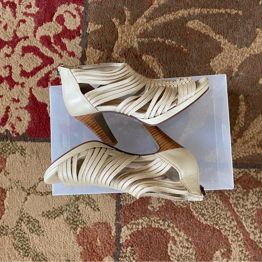 Elegant Cream Strappy Women's Heels